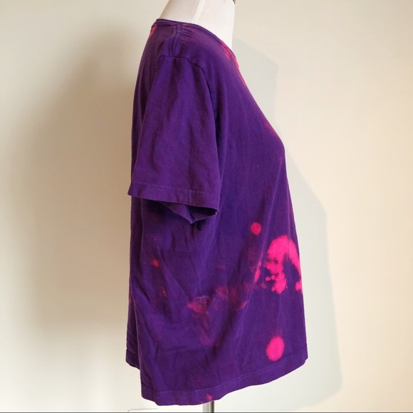 NCAA East Carolina University Purple Bleached Dye Pink Graphic Tee, size XL Jr. - Picture 4 of 15